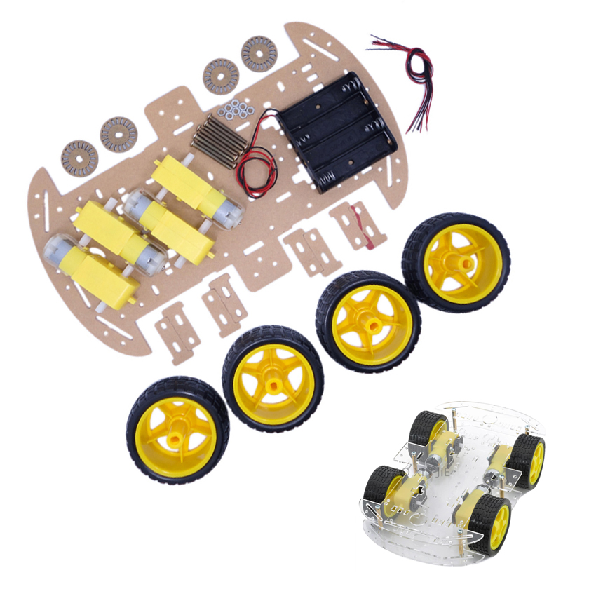 Kit Chassi Carro 4WD c/ Encoders e Motores p/ Funduino